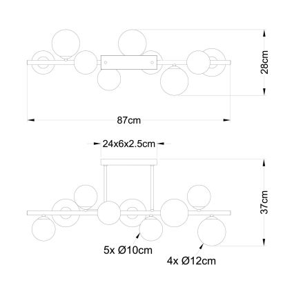 Globo - LED Ripplühter 9xG9/3W/230V kroom