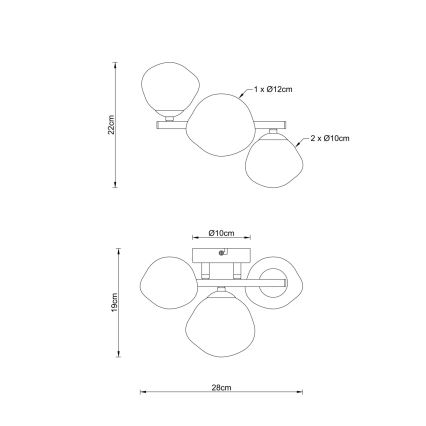 Globo - Laevalgusti 3xG9/5W/230V 22x28 cm