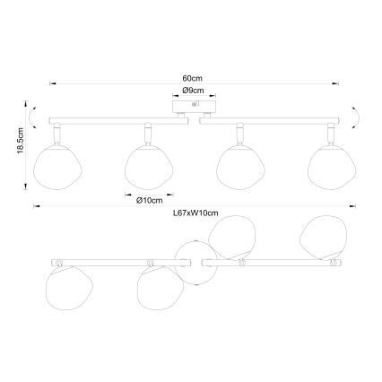 Globo - Suunatav laevalgusti 4xG9/5W/230V