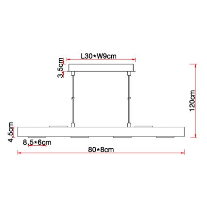 Globo - LED Lühter 6xLED/5W/230V