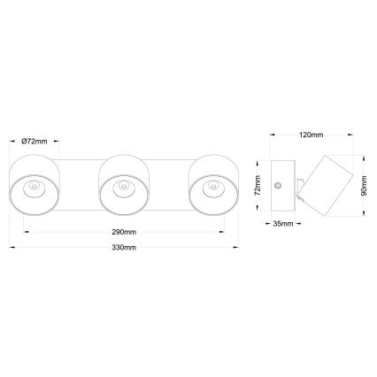 Globo - LED suunavalgusti 3xLED/6W/230V