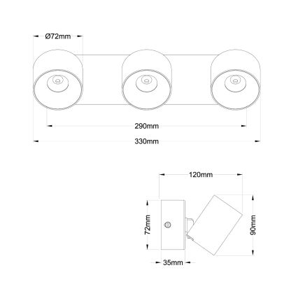Globo - LED suunavalgusti 3xLED/6W/230V