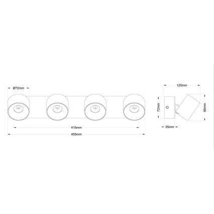 Globo - LED suunavalgusti 4xLED/6W/230V
