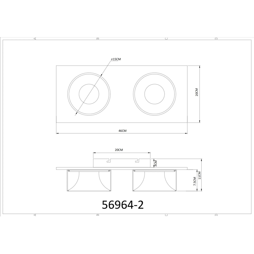 Globo - LED laelamp LED/24W/230V 3000K 46x20 cm messing