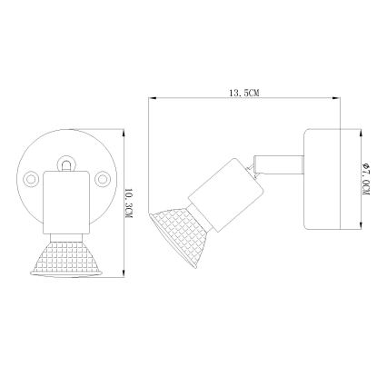 Globo - LED-kohtvalgusti seinale 1xGU10/3W/230V