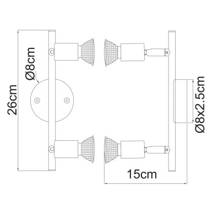 Globo - LED-kohtvalgusti 2xGU10/3W/230V