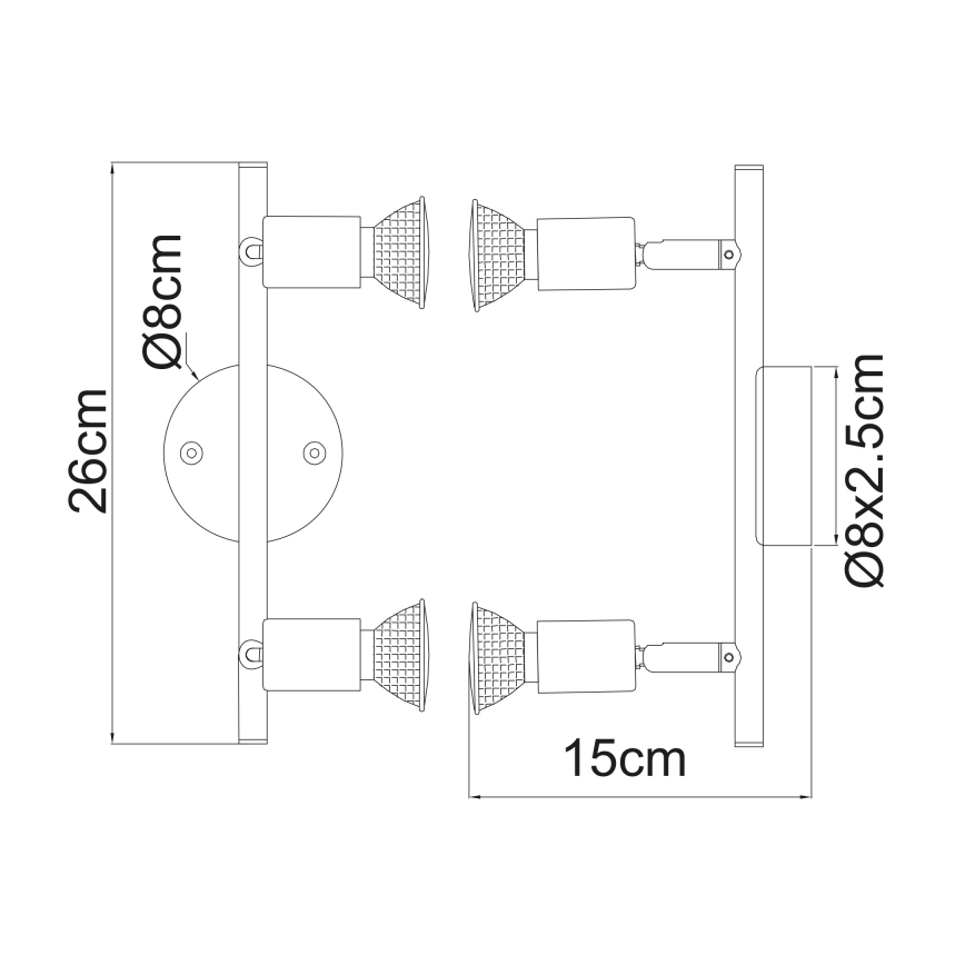 Globo - LED-kohtvalgusti 2xGU10/3W/230V