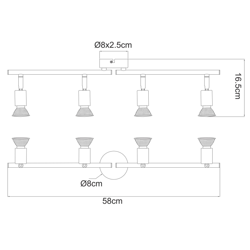 Globo - LED-kohtvalgusti 4xGU10/3W/230V