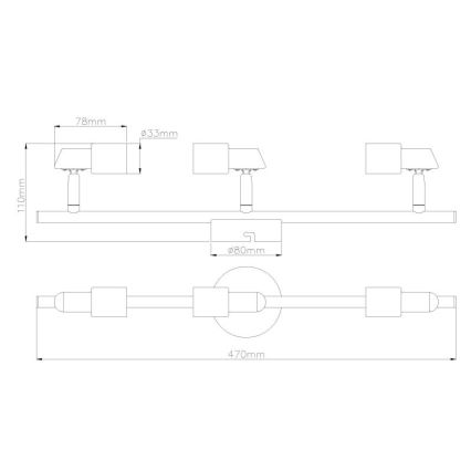 Globo - LED Kohtvalgusti 3xGU10/3W/230V