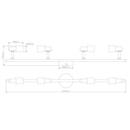 Globo - LED Kohtvalgusti 4xGU10/3W/230V