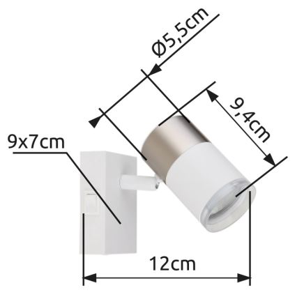 Globo - Kohtvalgusti seinale 1xGU10/25W/230V valge/matt kroom