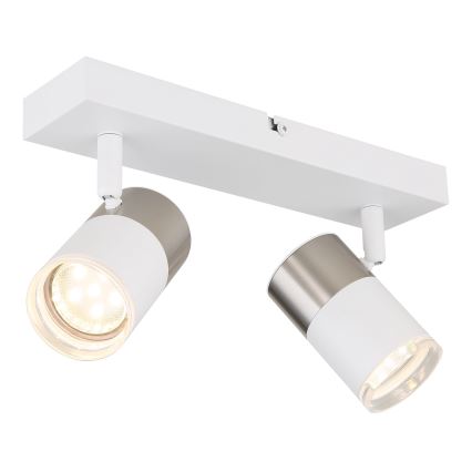 Globo - Kohtvalgusti 2xGU10/25W/230V valge/matt kroom