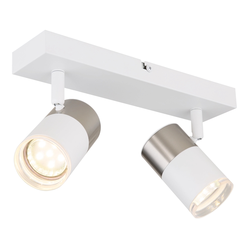 Globo - Kohtvalgusti 2xGU10/25W/230V valge/matt kroom