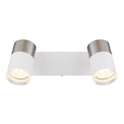 Globo - Kohtvalgusti 2xGU10/25W/230V valge/matt kroom