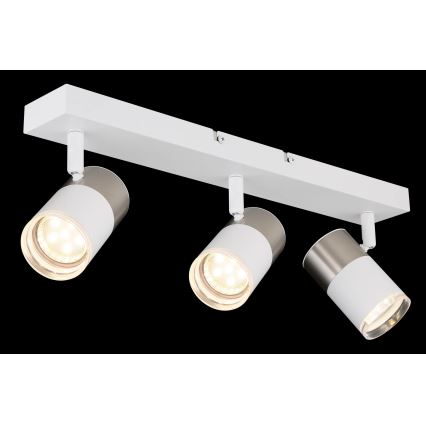 Globo - Kohtvalgusti 3xGU10/25W/230V valge/matt kroom