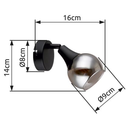 Globo - Kohtvalgusti seinale 1xE14/40W/230V must