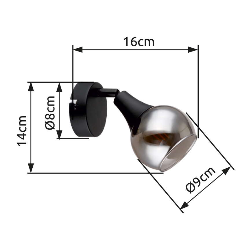 Globo - Kohtvalgusti seinale 1xE14/40W/230V must