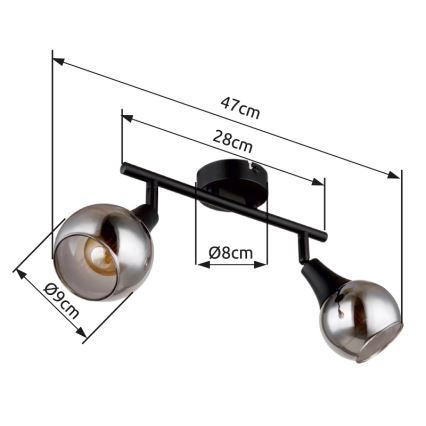 Globo - Kohtvalgusti 2xE14/40W/230V must