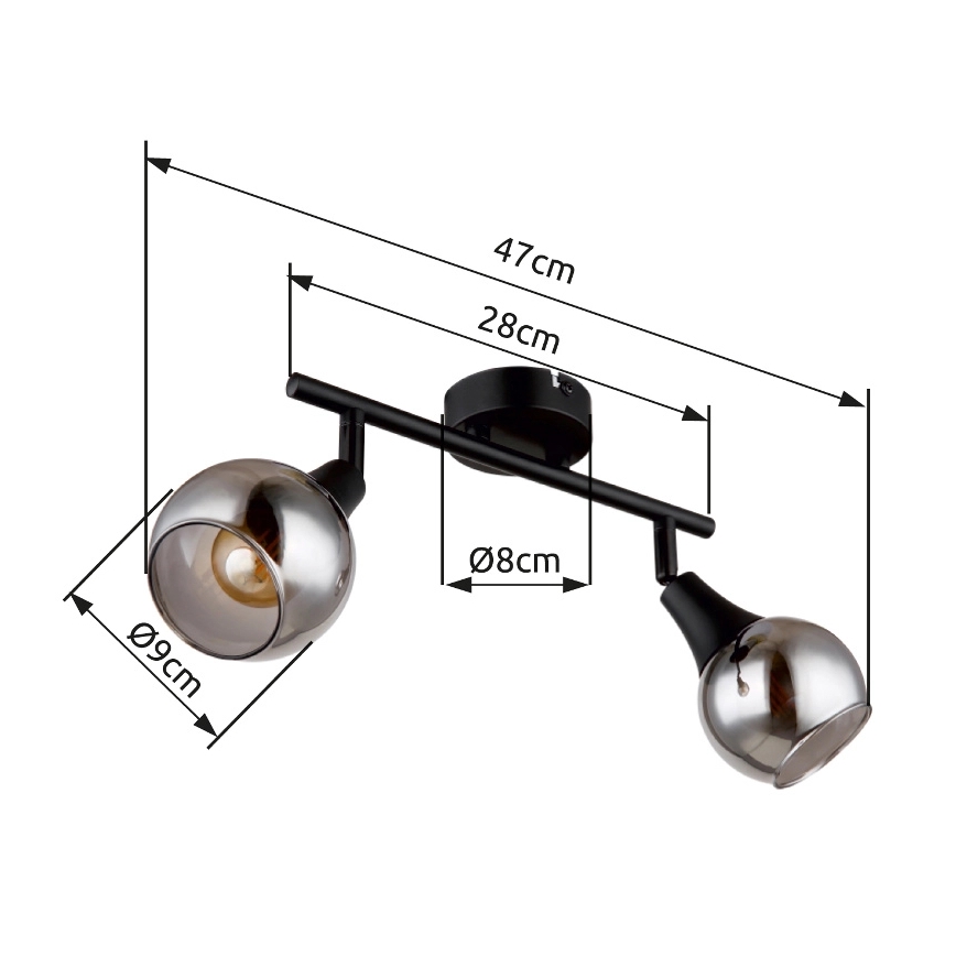 Globo - Kohtvalgusti 2xE14/40W/230V must