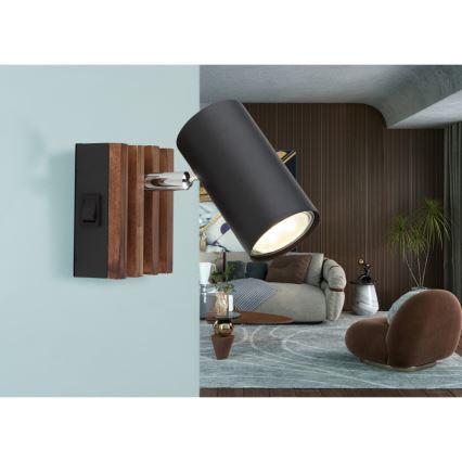 Globo - Kohtvalgusti seinale 1xGU10/25W/230V must