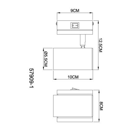 Globo - Kohtvalgusti seinale 1xGU10/25W/230V must