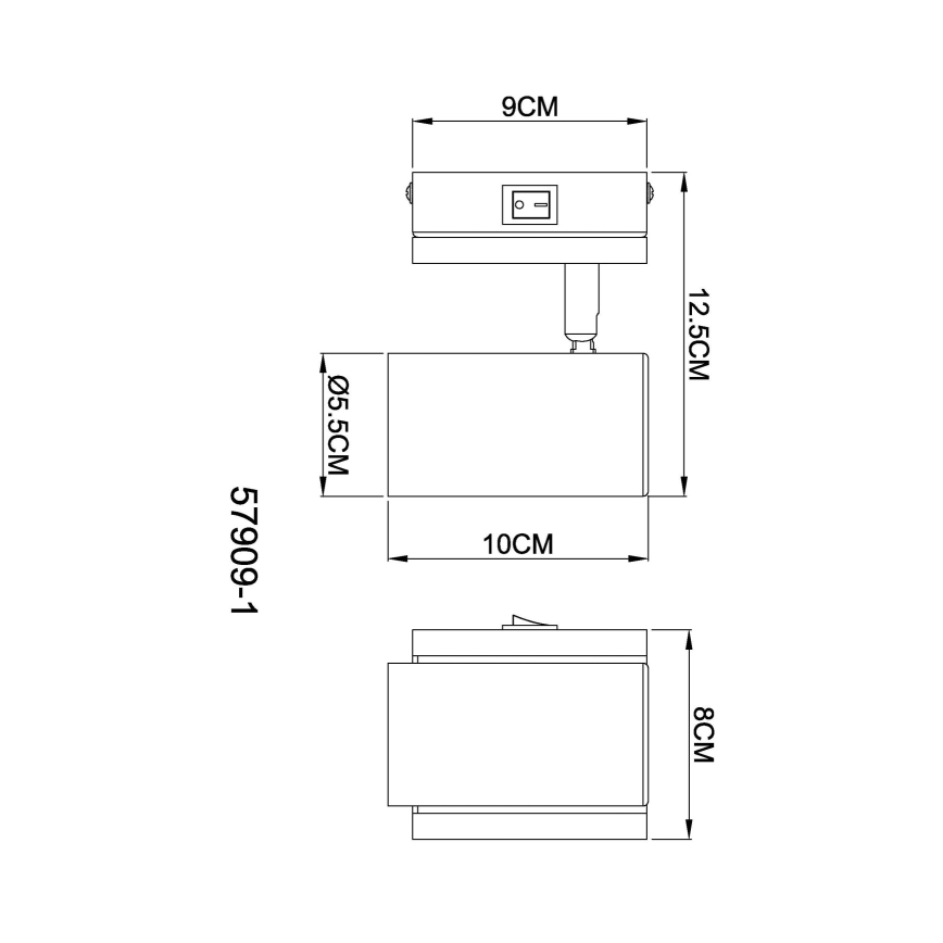 Globo - Kohtvalgusti seinale 1xGU10/25W/230V must