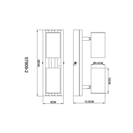 Globo - Kohtvalgusti 2xGU10/25W/230V must