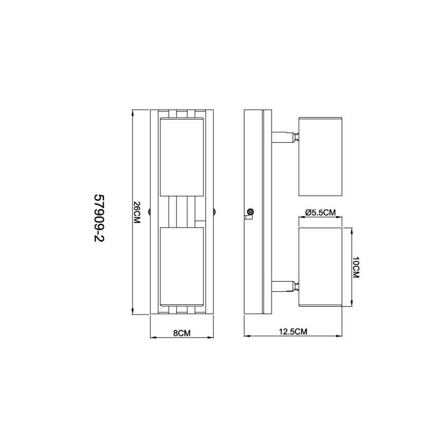 Globo - Kohtvalgusti 2xGU10/25W/230V must