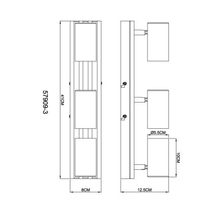 Globo - Kohtvalgusti 3xGU10/25W/230V must