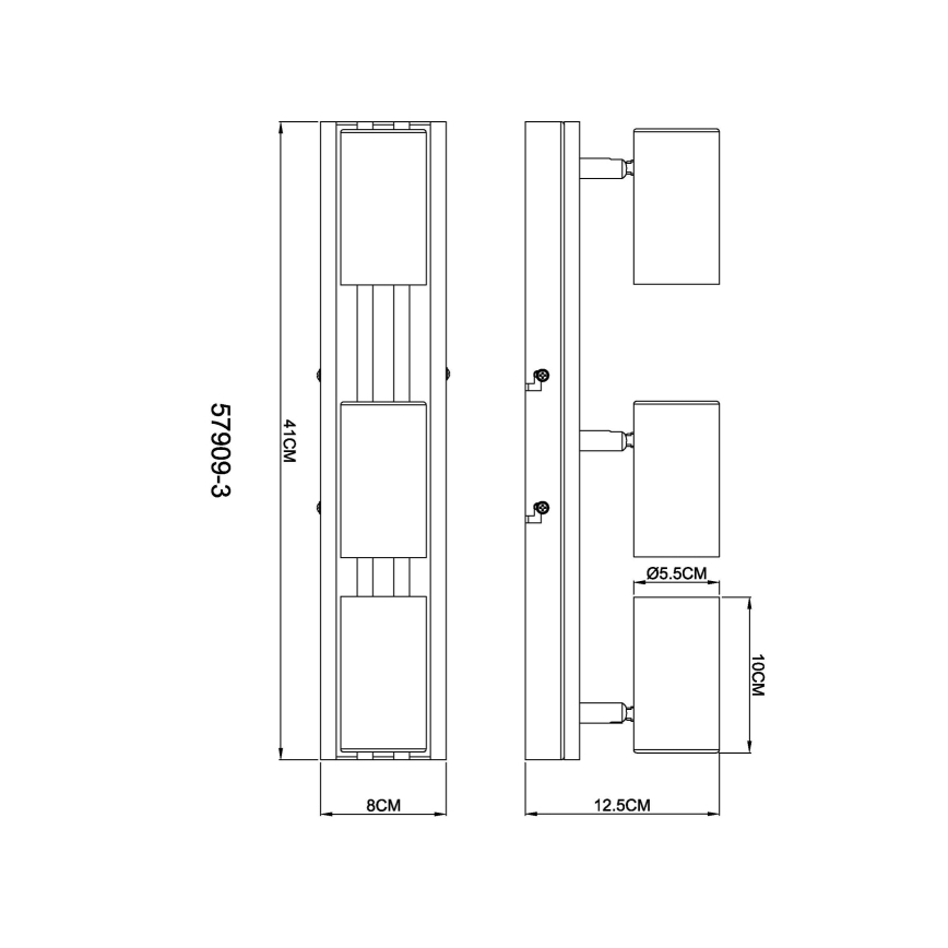 Globo - Kohtvalgusti 3xGU10/25W/230V must