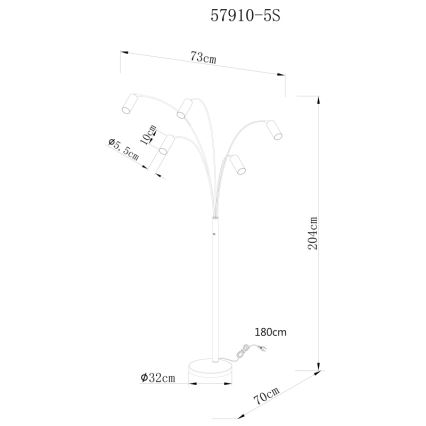 Globo - Põrandalamp 5xGU10/35W/230V