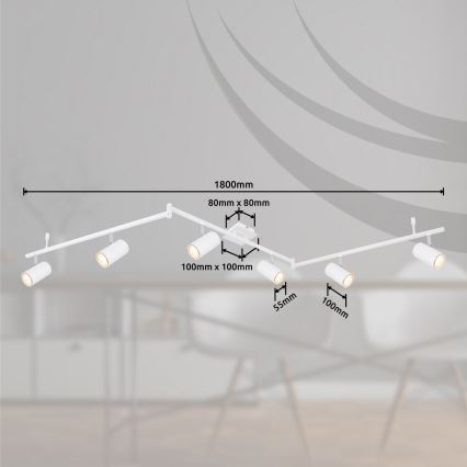 Globo - Kohtvalgusti 6xGU10/35W/230V valge