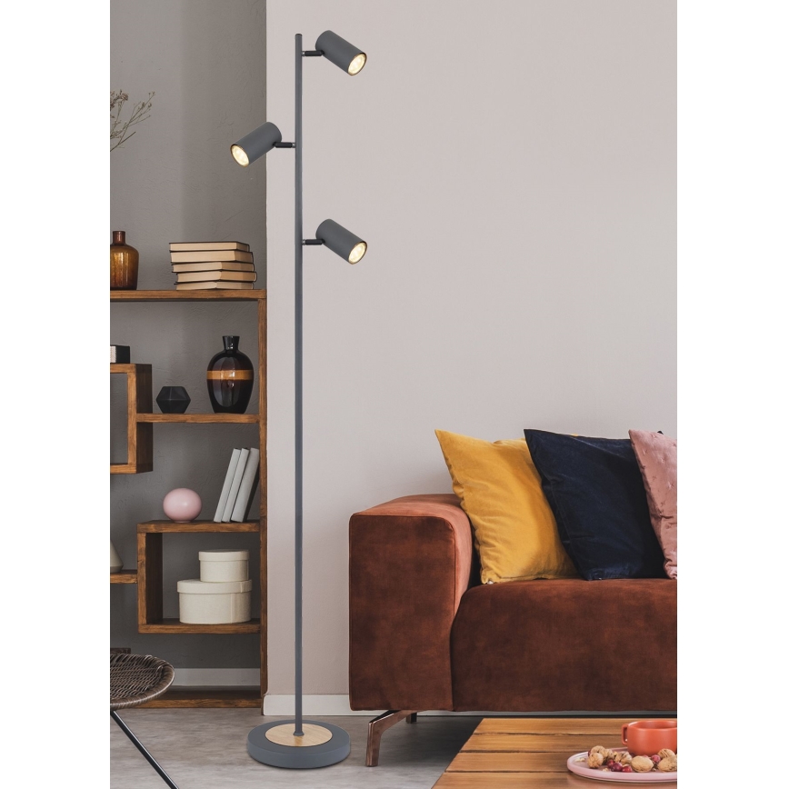 Globo - Põrandalamp 3xGU10/5W/230V hall