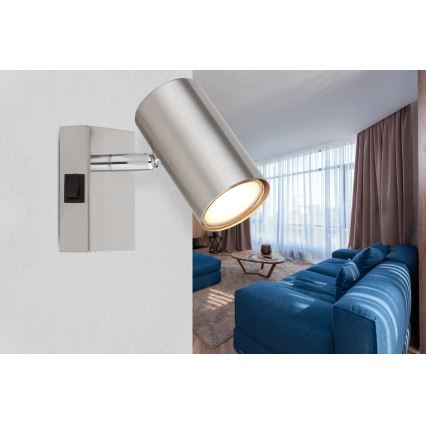 Globo - Kohtvalgusti seinale 1xGU10/25W/230V matt kroom