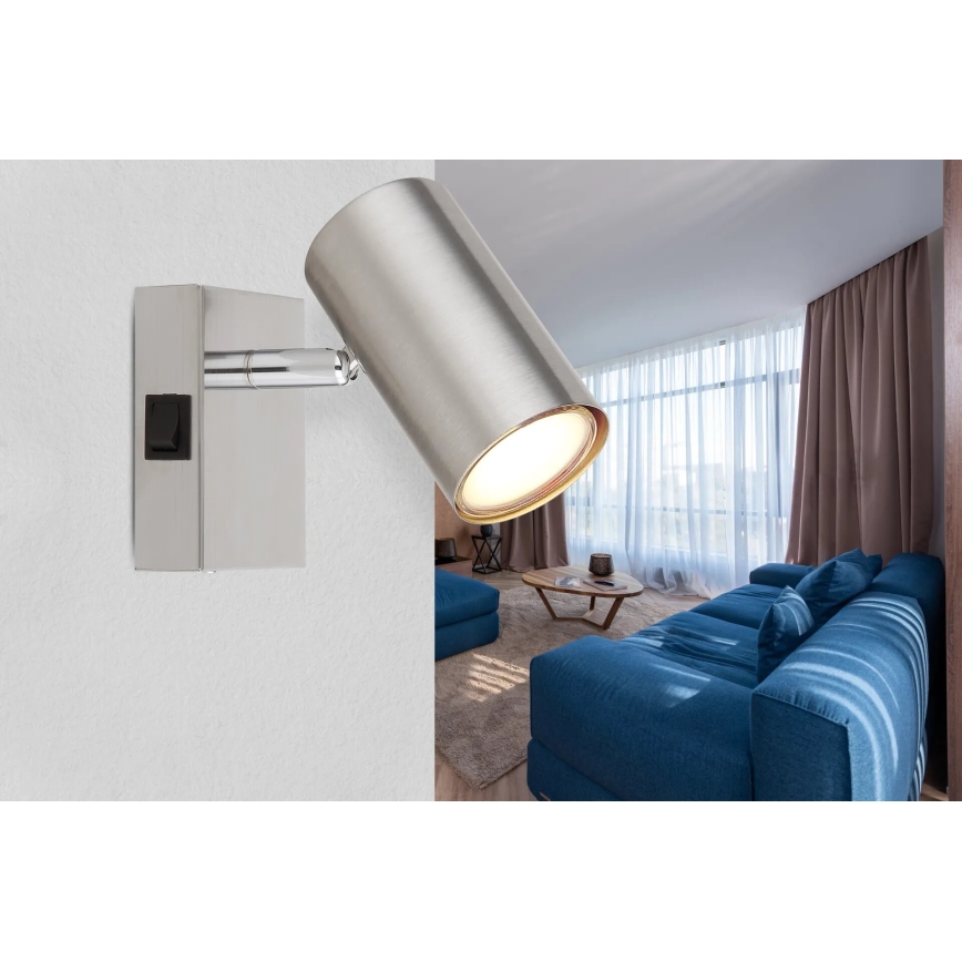Globo - Kohtvalgusti seinale 1xGU10/25W/230V matt kroom