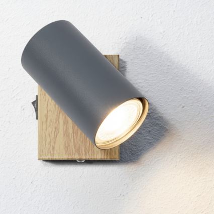 Globo - Kohtvalgusti seinale 1xGU10/25W/230V hall/pruun