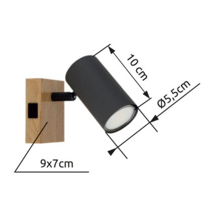 Globo - Kohtvalgusti seinale 1xGU10/25W/230V hall/pruun