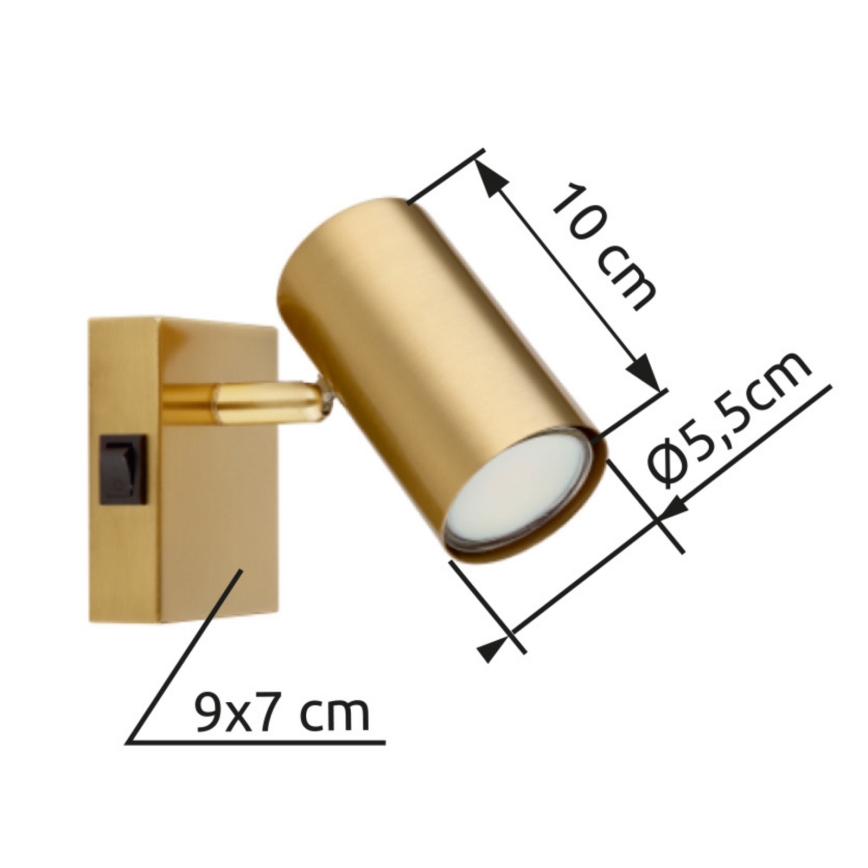 Globo - Kohtvalgusti seinale 1xGU10/25W/230V hall/pruun