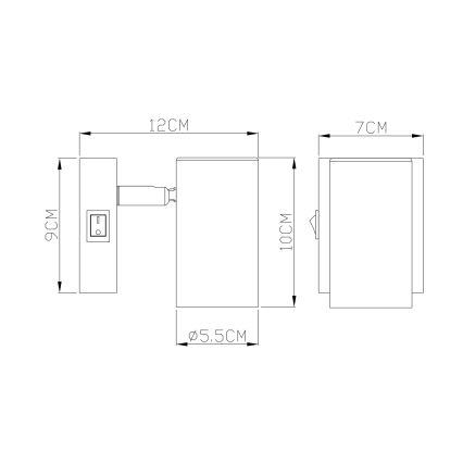 Globo - Kohtvalgusti seinale 1xGU10/25W/230V hall/pruun