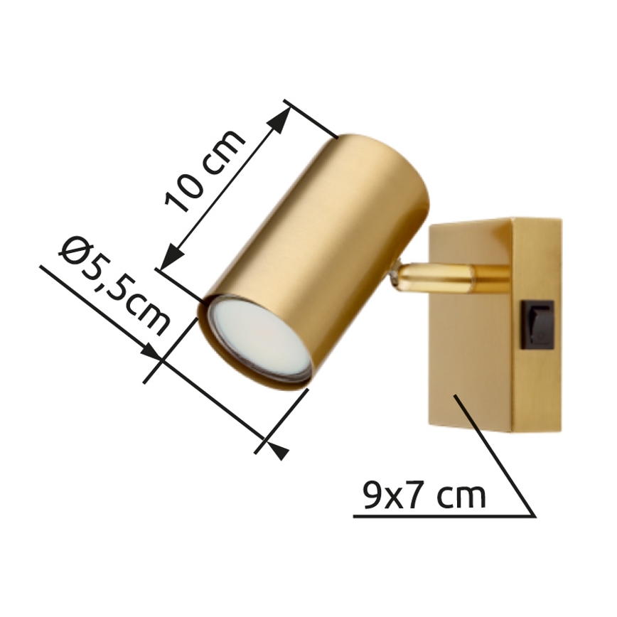 Globo - Kohtvalgusti seinale 1xGU10/25W/230V kuldne
