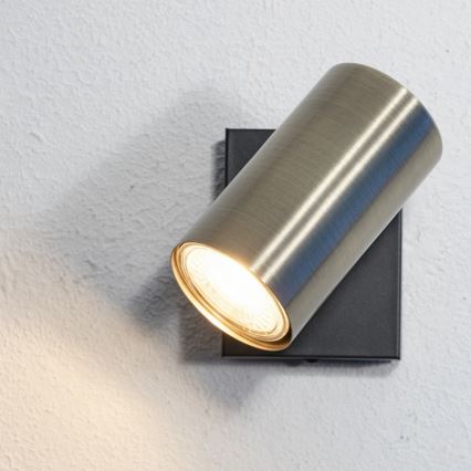 Globo - Kohtvalgusti seinale 1xGU10/25W/230V must/messing