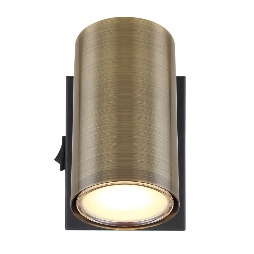 Globo - Kohtvalgusti seinale 1xGU10/25W/230V must/messing