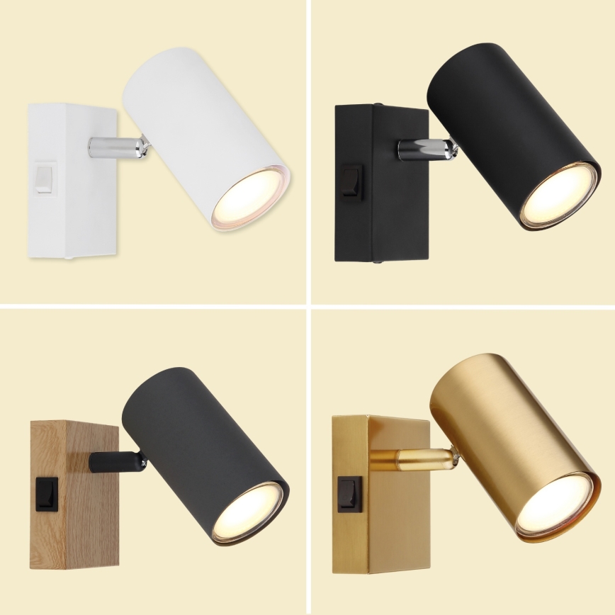 Globo - Kohtvalgusti seinale 1xGU10/25W/230V must/messing