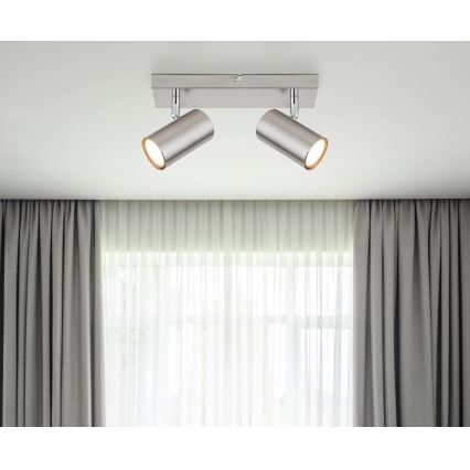 Globo - Kohtvalgusti 2xGU10/25W/230V matt kroom