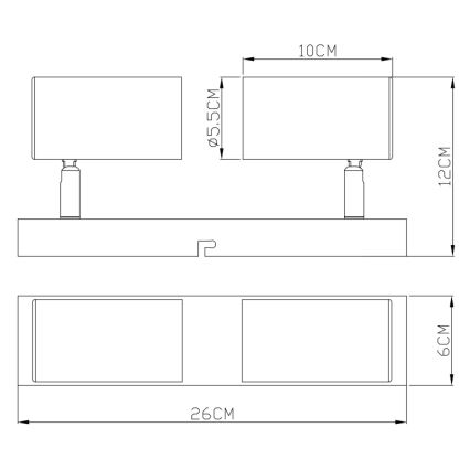 Globo - Kohtvalgusti 2xGU10/35W/230V hall/pruun