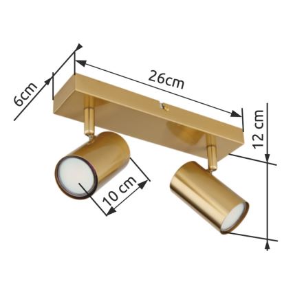 Globo - Kohtvalgusti 2xGU10/35W/230V kuldne