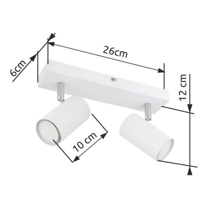 Globo - Kohtvalgusti 2xGU10/35W/230V valge