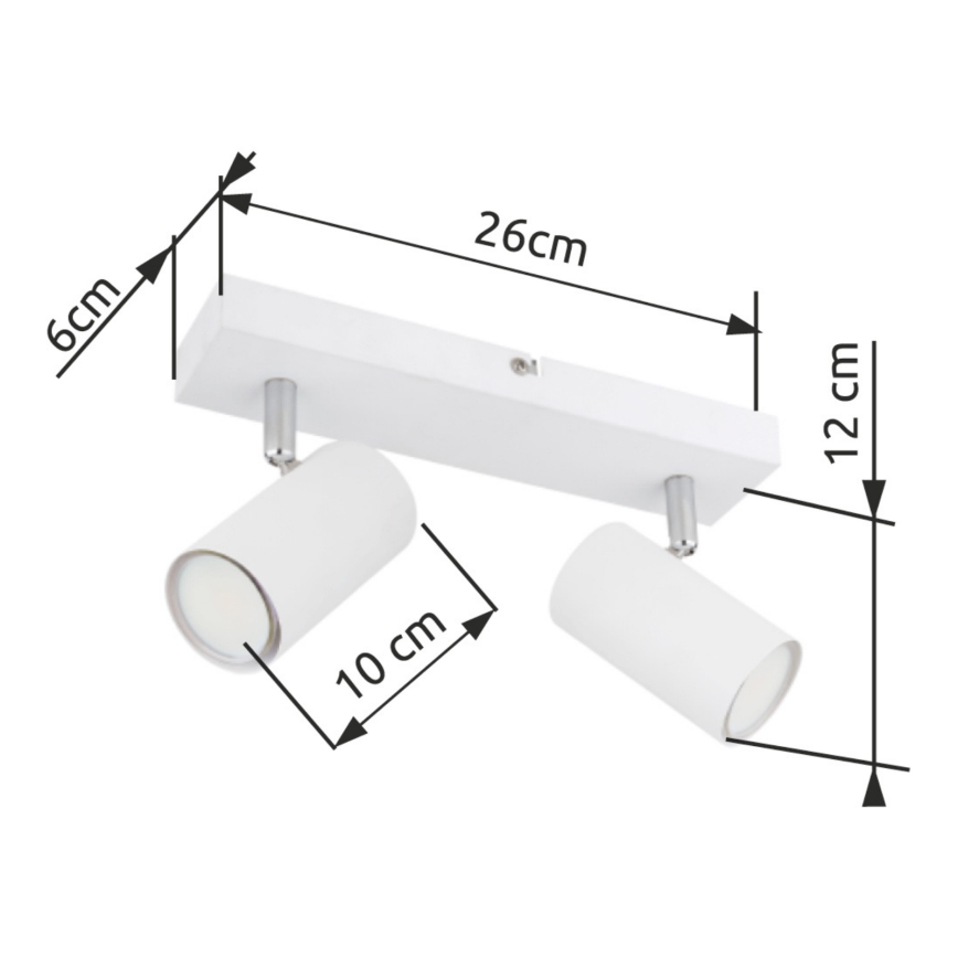 Globo - Kohtvalgusti 2xGU10/35W/230V valge