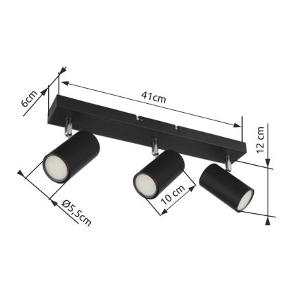 Globo - Kohtvalgusti 3xGU10/35W/230V must
