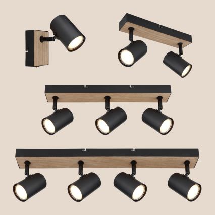 Globo - Kohtvalgusti 3xGU10/35W/230V must/pruun